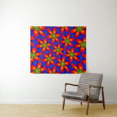 Schattige rood bloemmotief wandkleed (In Situ (horizontaal))