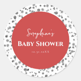 Schattige rood dalmatische Baby shower Ronde Sticker
