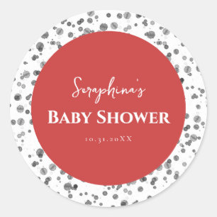 Schattige rood dalmatische Baby shower Ronde Sticker