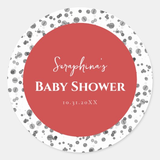Schattige rood dalmatische Baby shower Ronde Sticker (Voorkant)