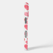 Schattige rood doezelde hart Valentijnsdag monogra Case-Mate iPhone Case (Achterkant / Rechts)