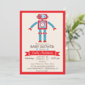 Schattige rood en blauw  Baby shower Kaart (Staand voorkant)
