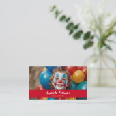 Schattige Rood en Geel Clown Gezicht Schilderen Visitekaartje (Staand voorkant)