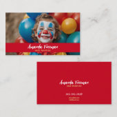 Schattige Rood en Geel Clown Gezicht Schilderen Visitekaartje (Voorkant / Achterkant)