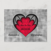 Schattige rood en grijs gotisch hart opslaan van d briefkaart (Voorkant)