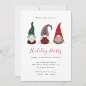 Schattige Rood en Groen Kerst Gnome Vakantie Party Kaart (Voorkant)