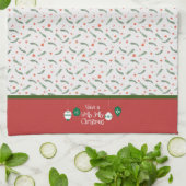 Schattige rood en groen Waterverf groen Theedoek (Gevouwen)