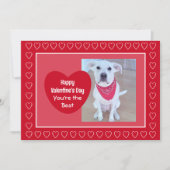 Schattige Rood en Roze Één Foto Hart Valentijnsdag Feestdagenkaart (Voorkant)