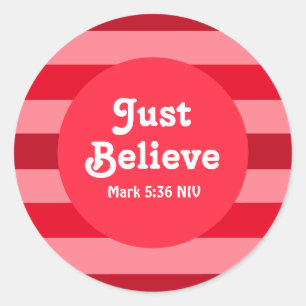 Schattige Rood en Roze Geloven Bijbelvers Ronde Sticker