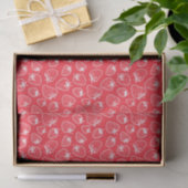 Schattige Rood en wit Aardbeienpatroon Tissuepapier (Geschenk)