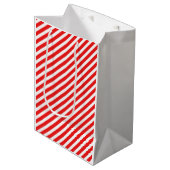 Schattige Rood en Wit als snoep Medium Cadeauzakje (Voorkant Gekanteld)