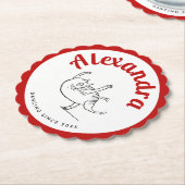 Schattige rood en wit Edward Lear Cat Dance Party Kartonnen Onderzetters (Gekanteld)