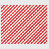 Schattige rood en wit gestreept cadeaupapier (Vlak)