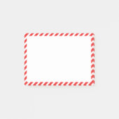 Schattige rood en wit gestreept post-it® notes (Voorkant)