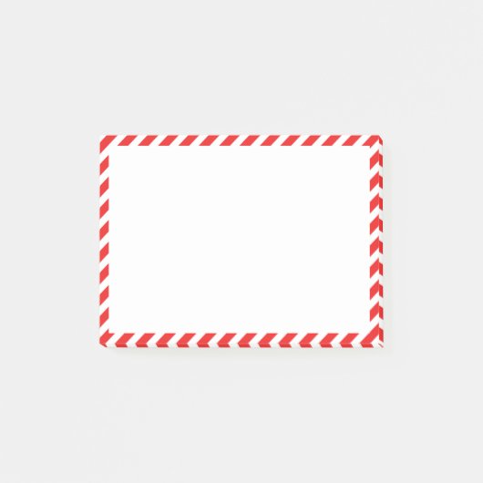 Schattige rood en wit gestreept post-it® notes (Voorkant)