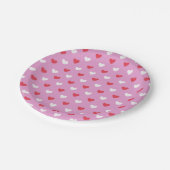 Schattige rood en wit hart papieren bordje (Gekanteld)