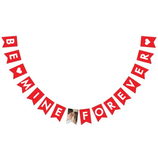 Schattige rood en wit liefde Verloving stel foto v Vlaggetjes (Alle)