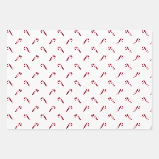 Schattige rood en wit snoeprietpatroon Kerst Inpakpapier Vel (Voorkant 2)