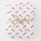 Schattige rood en wit snoeprietpatroon Kerst Inpakpapier Vel (In situ)