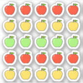 Schattige Rood Geel Groene Appels Icon Mini Planne Sticker (Voorkant)