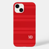 Schattige rood gestreept kerstmonogram Case-Mate iPhone case (Achterkant)