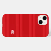Schattige rood gestreept kerstmonogram Case-Mate iPhone case (Achterkant (horizontaal))