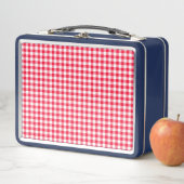 Schattige Rood Gingham Metal Lunch Box (In situ)