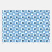 Schattige Rood Groen Blauw Gingham Paw Print Patro Inpakpapier Vel (Voorkant 3)