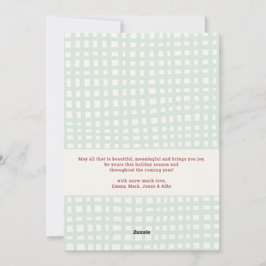 Schattige Rood Groen Boog Patroon Vrolijk Kerstfee Feestdagenkaart (Achterkant)