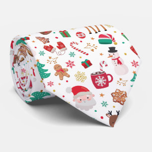Schattige Rood Groen Kerstwinter Wonderland Santa Stropdas