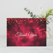 Schattige rood groen monogram marmeren kunst bedankkaart (Staand voorkant)