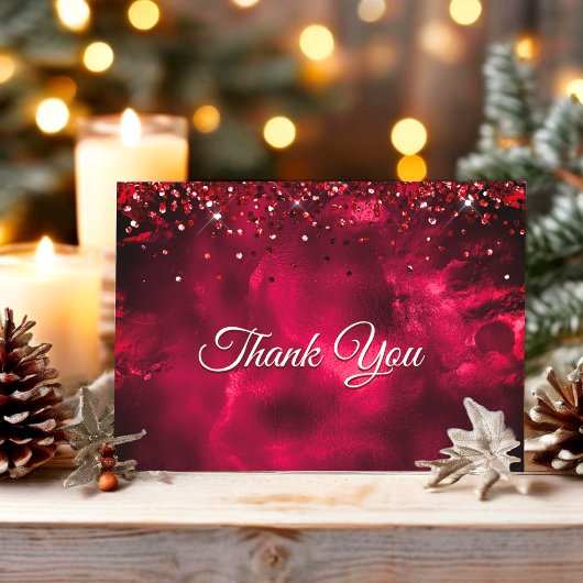 Schattige rood groen monogram marmeren kunst bedankkaart