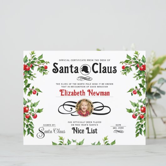 Schattige rood groen ondeugend mooi lijst fotocert (Staand voorkant)