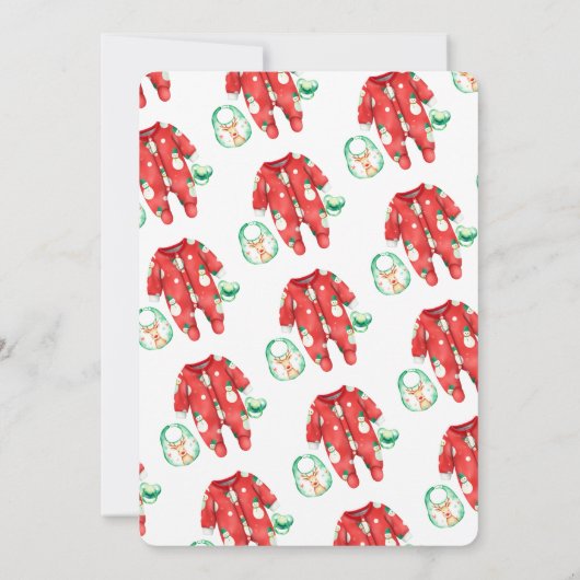 Schattige rood groen vrolijk klein kerst Baby show Kaart (Achterkant)