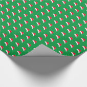 Schattige rood groen wit  kerstmuts cadeaupapier (Hoek)