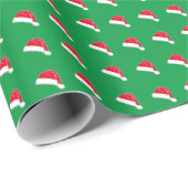 Schattige rood groen wit  kerstmuts cadeaupapier (Rol Hoek)
