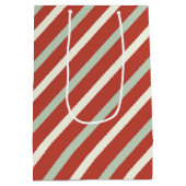 Schattige Rood, Groen, Wit Snoep Streep Kerstmisna Medium Cadeauzakje (Achterkant)