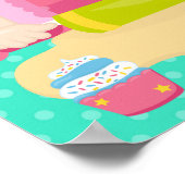 Schattige Rood Haar Meisje Bakken Verjaardag Poster (Hoek)