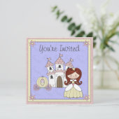 Schattige rood haar prinses sprookje verjaardagsui kaart (Staand voorkant)