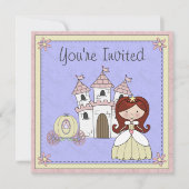 Schattige rood haar prinses sprookje verjaardagsui kaart (Voorkant)