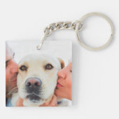 Schattige rood hart aangepaste foto tekst Valentij Sleutelhanger (Achterkant)