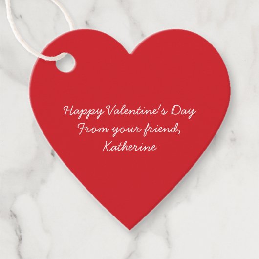 Schattige rood hart aangepaste klaslokaal Valentij Bedankjes Labels (Voorkant)