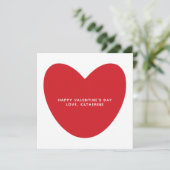 Schattige rood hart aangepaste tekst foto Valentij Kaart (Staand voorkant)