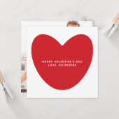 Schattige rood hart aangepaste tekst foto Valentij Kaart (Voorkant / Achterkant in situ)