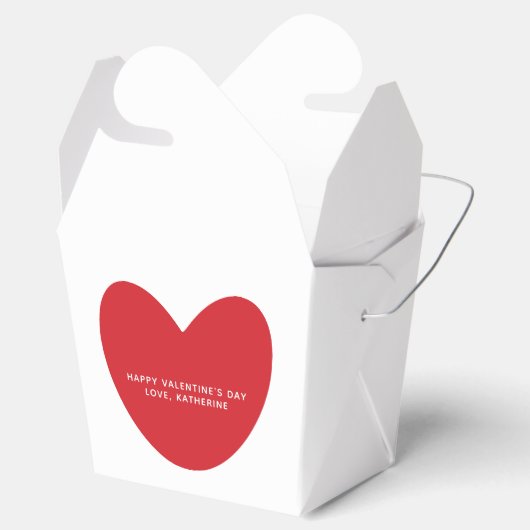 Schattige rood hart aangepaste tekst Valentijnsdag Bedankdoosjes (Geopend)