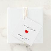 Schattige rood hart eenvoudige moderne bruiloft bedankjes labels (In situ)