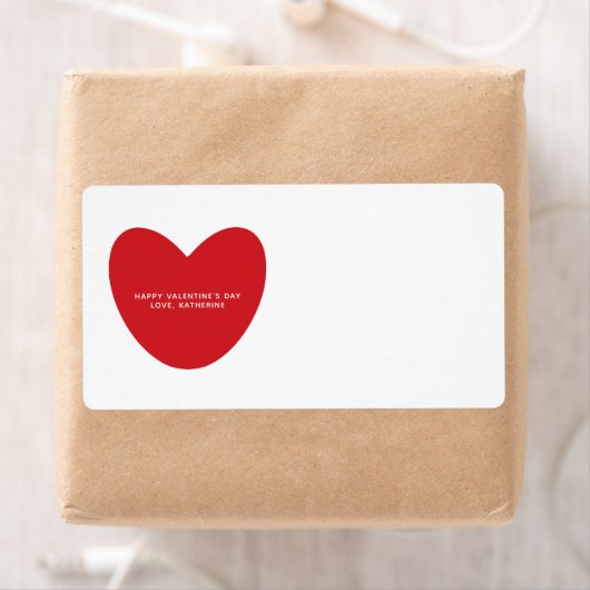 Schattige rood hart gepersonaliseerde blanco Valen Etiket (Insitu)