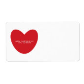 Schattige rood hart gepersonaliseerde blanco Valen Etiket (Voorkant)
