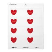 Schattige rood hart gepersonaliseerde blanco Valen Etiket (Full Sheet)