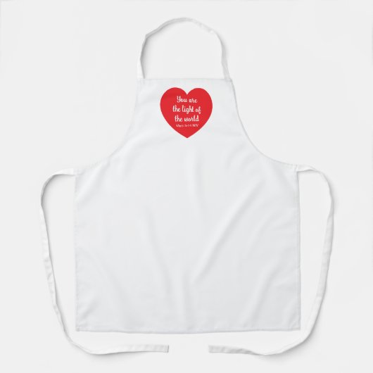 Schattige rood hart licht van de witte wereld schort (Voorkant)